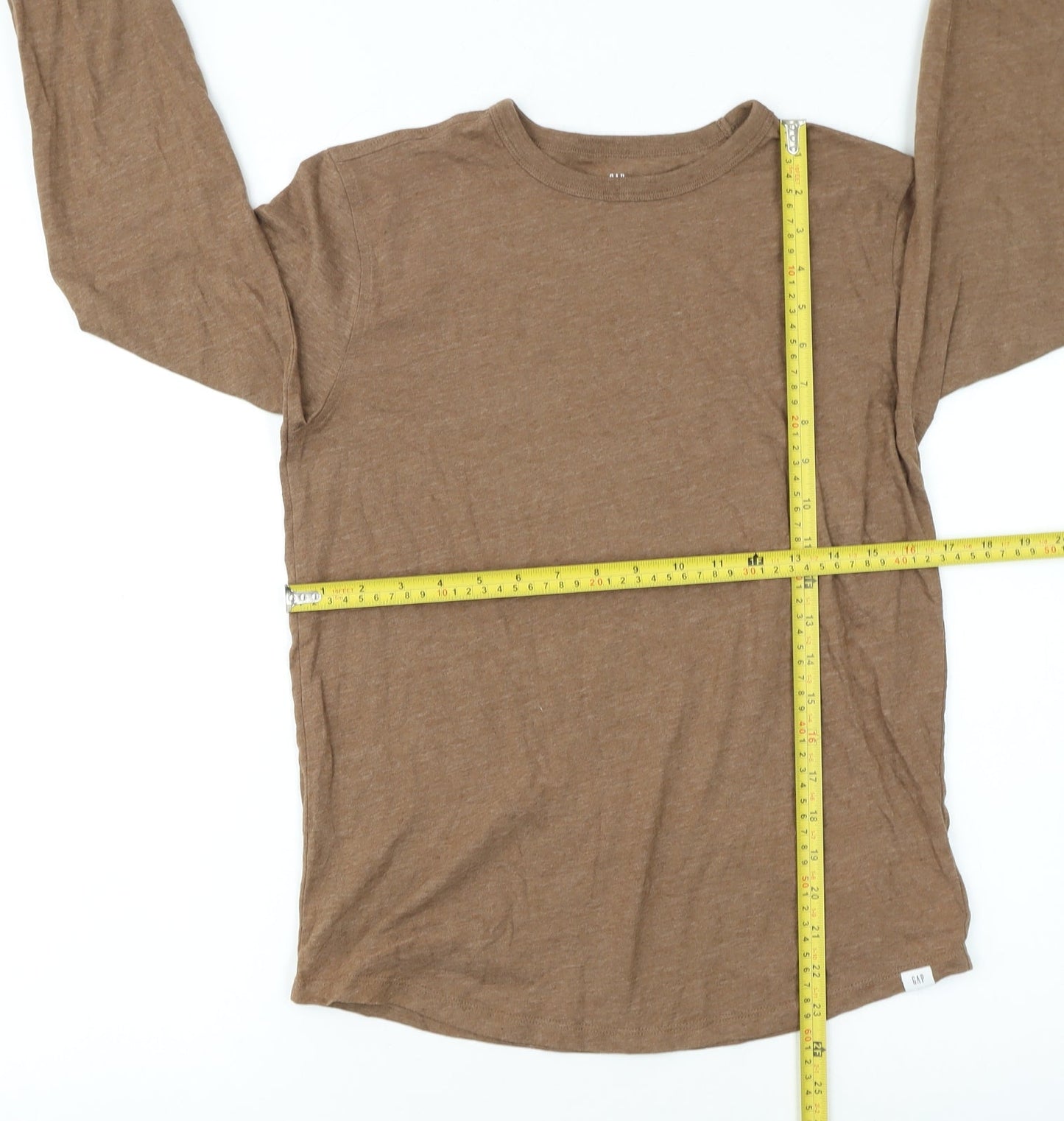 GAP Kids Boys Brown Long Sleeve Crew Neck Basic T-Shirt 14-15 Years