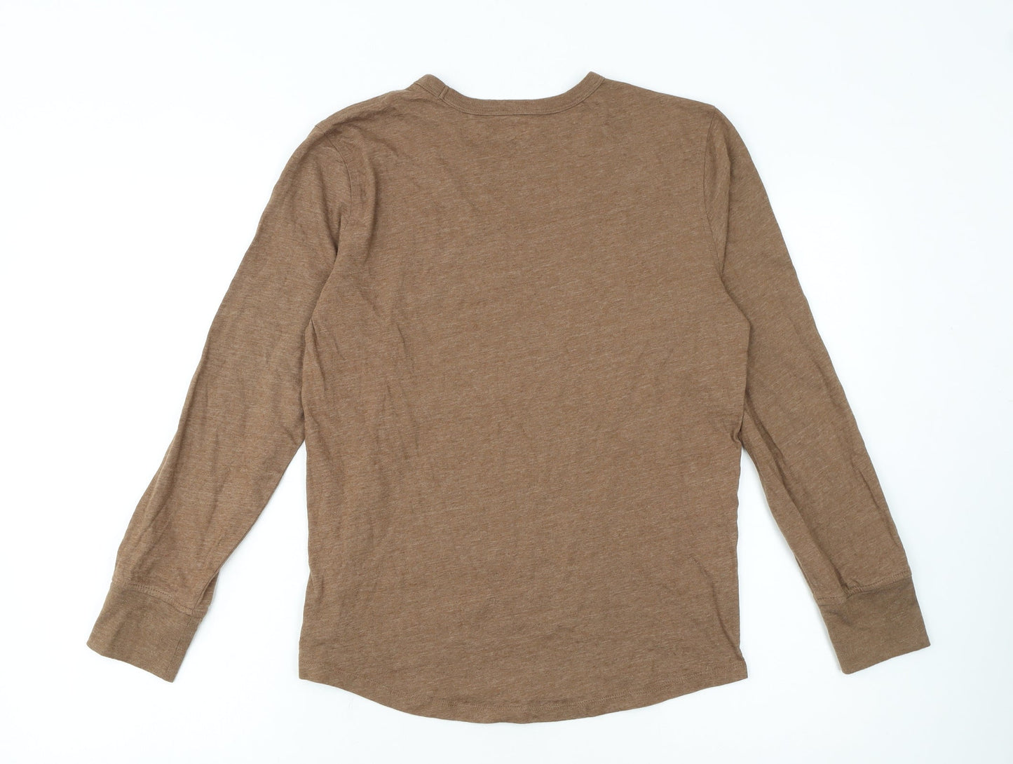 GAP Kids Boys Brown Long Sleeve Crew Neck Basic T-Shirt 14-15 Years