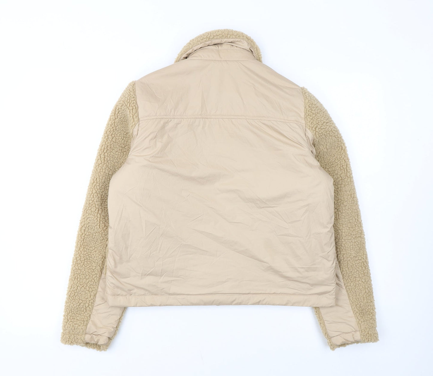 Noisy May Women's Beige Fleece Bomber Jacket XS