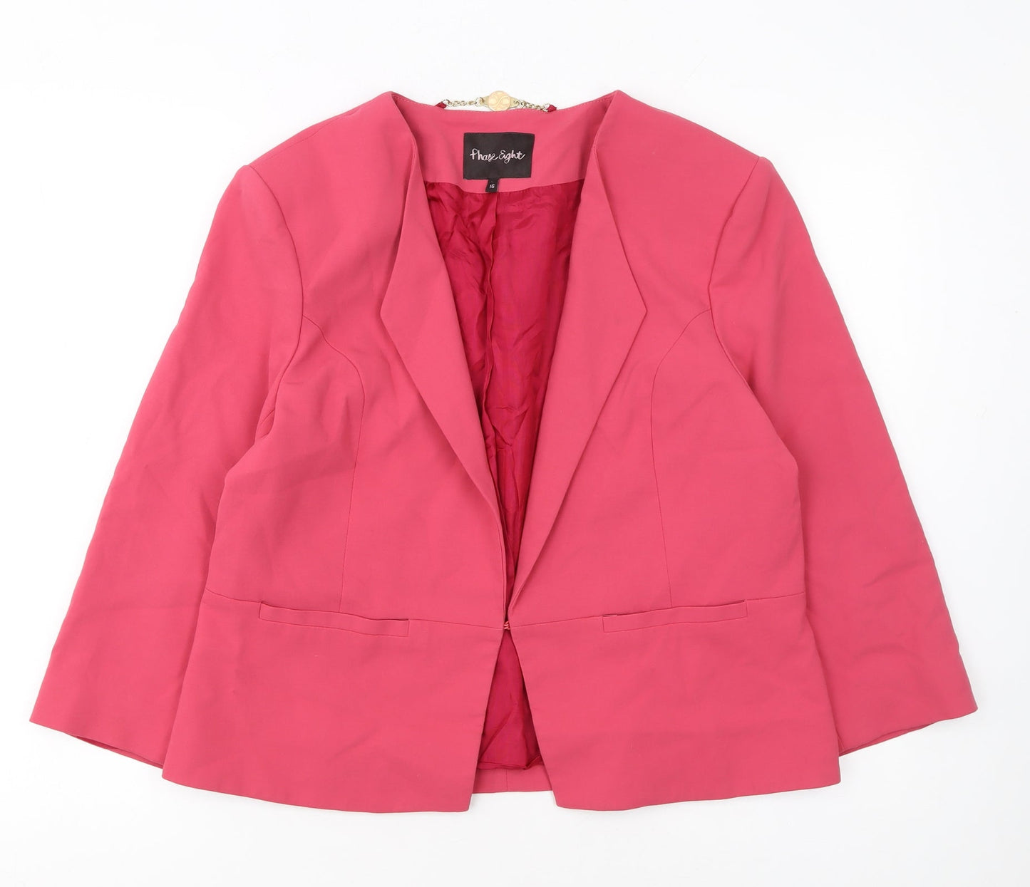 Phase Eight Women Pink Size 16 Regular Fit Lined Blazer