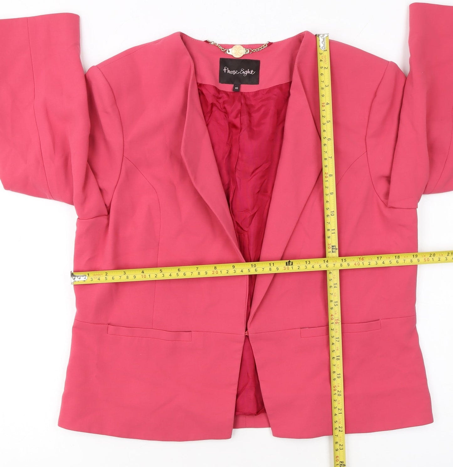 Phase Eight Women Pink Size 16 Regular Fit Lined Blazer
