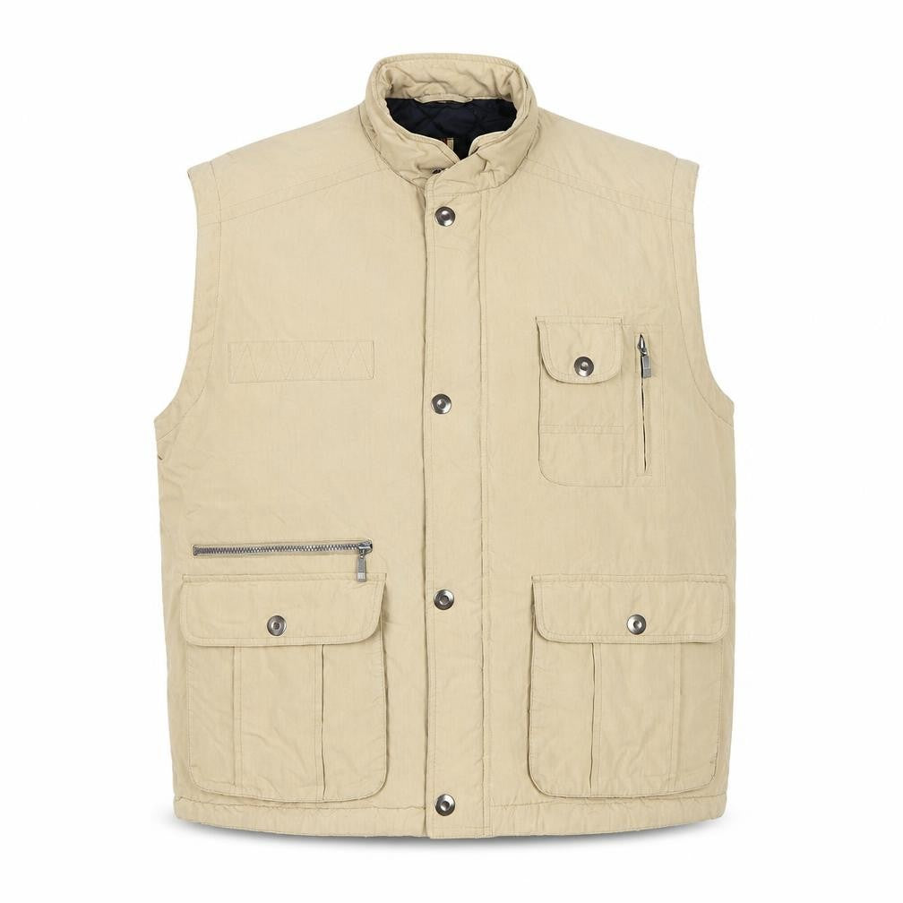 Frank Eden Men’s Beige Cotton Bodywarmer Waistcoat Size 46 Mid-Length