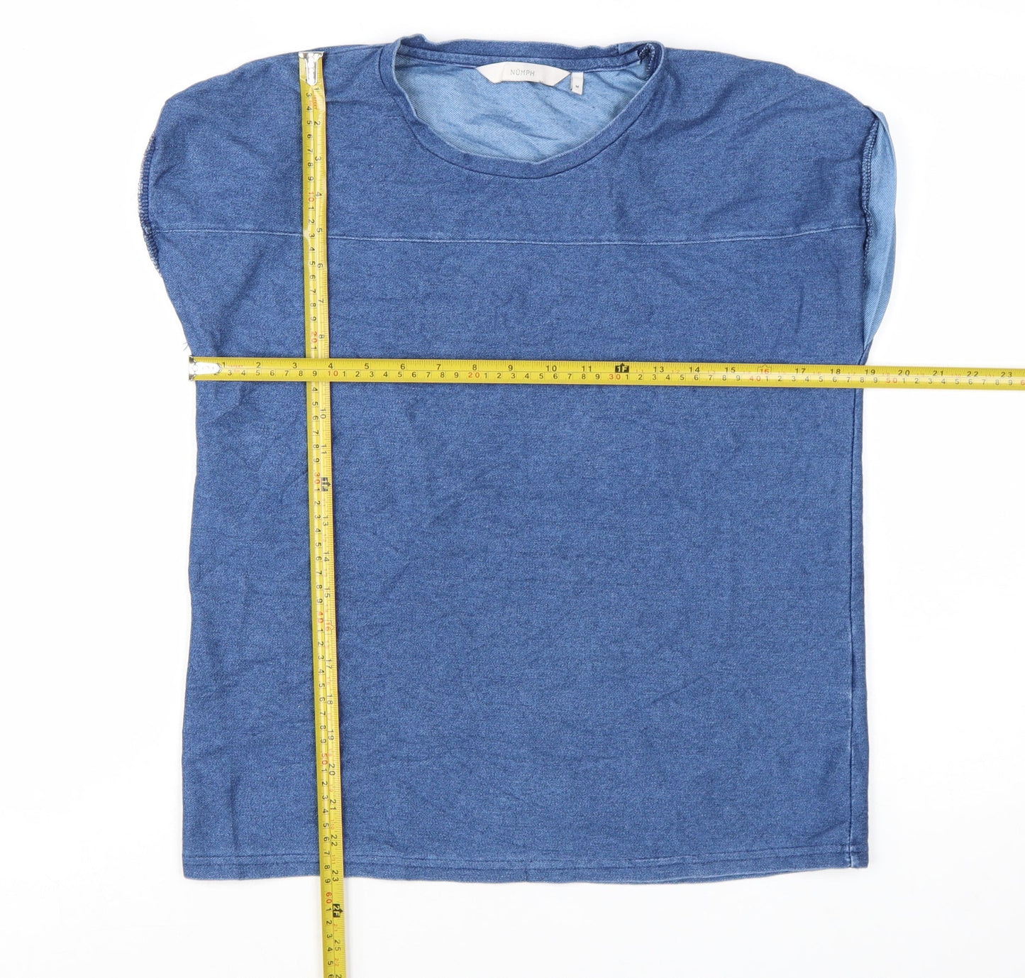 Nümph Women's Blue Basic Sleeveless Jersey T-Shirt Size M
