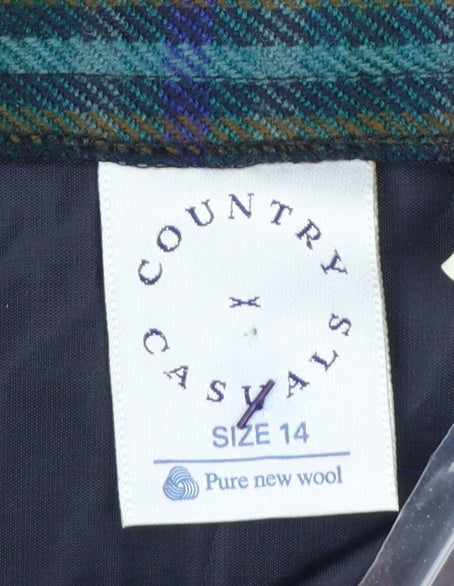 Country Casuals Women’s Multicoloured Wool Check Pencil Skirt Size 14