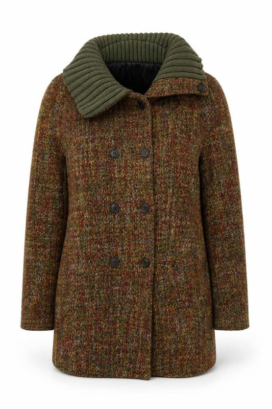 Almost Famous London Women’s Multicoloured Wool Blend Pea Coat Size 10
