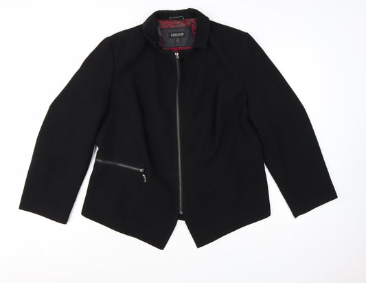 John Meyer Women's Black Plus Size 16 Lined Zip Suit Jacket
