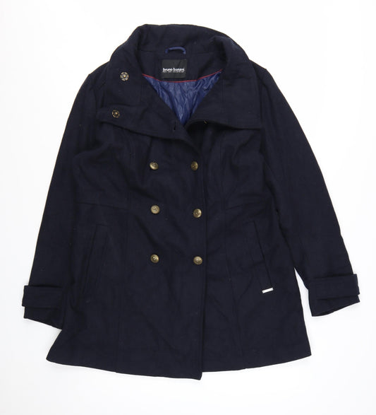 bruno banani Women's Navy Blue Wool Blend Pea Coat Size 20