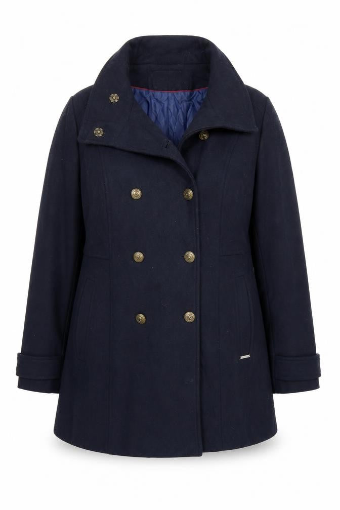 bruno banani Women's Navy Blue Wool Blend Pea Coat Size 20