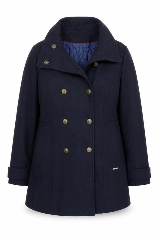 bruno banani Women's Navy Blue Wool Blend Pea Coat Size 20