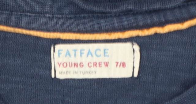 FatFace Boys Blue Cotton Graphic Bicycle T-Shirt 7-8 Years
