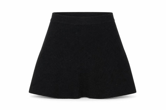 Zara Women Black A-Line Knit Short Skirt Size S