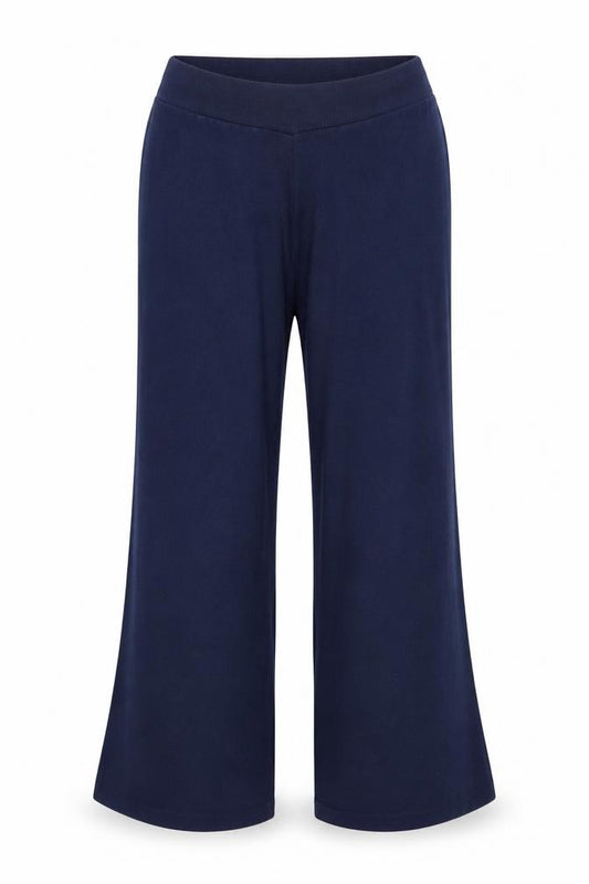 KLEY Womens Navy Blue Wide-Leg Trousers Size 16