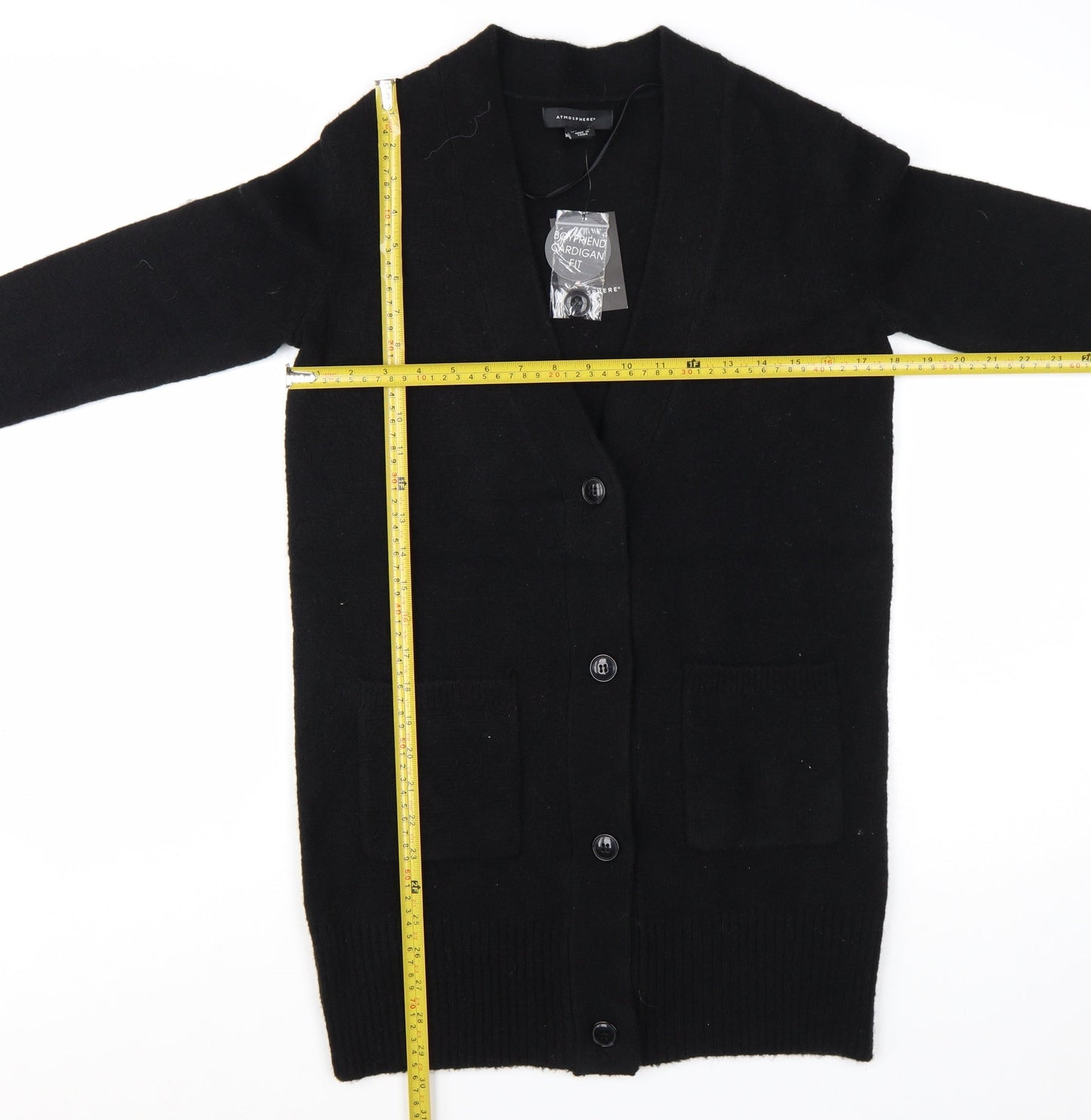 Atmosphere Women's Black XS Long Sleeve V-Neck Cardigan Jumper