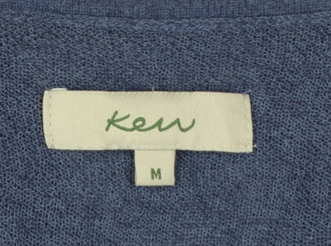 Kew Womens Blue Open Knit Short Sleeve Cardigan M