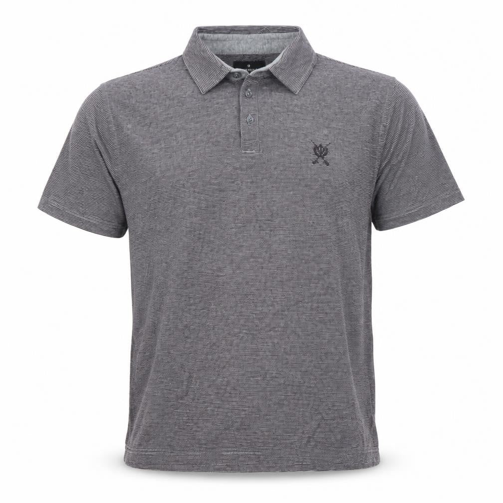 Jeff Banks Mens Grey Striped Cotton Polo Shirt Size L