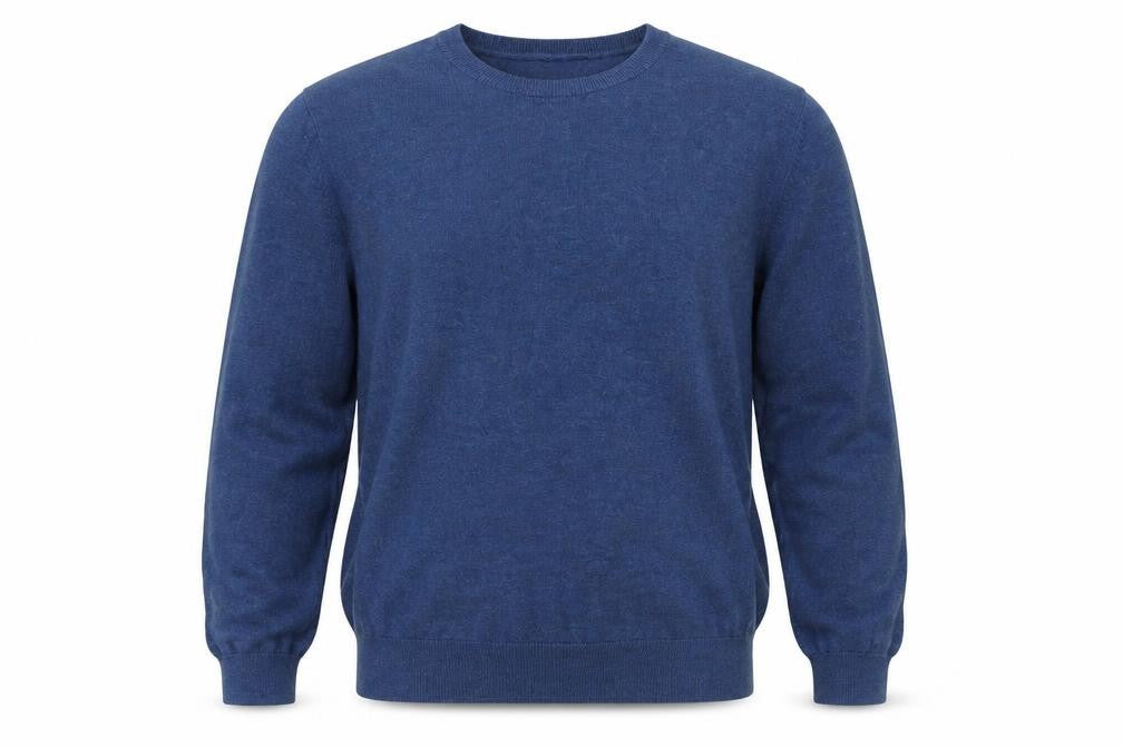 Marks & Spencer Men's Blue XL Pure Cotton Crew Neck Jumper