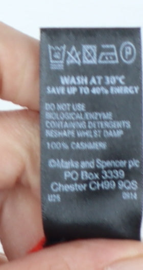 Marks and Spencer Women Red Roll Neck 100% Cashmere Jumper Size 14