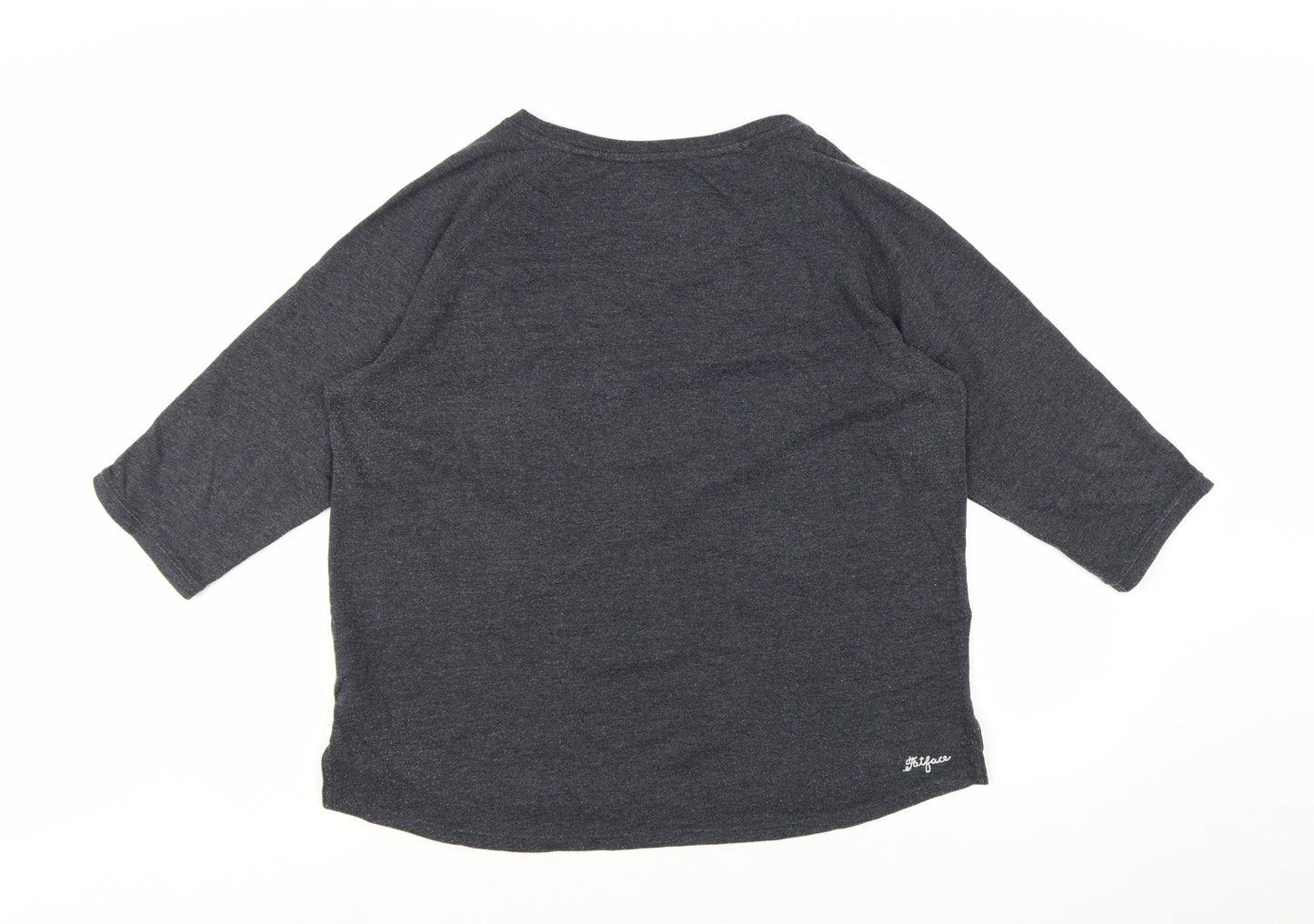 FatFace Womens Grey Embroidered 3/4 Sleeve Jersey T-Shirt Size 18