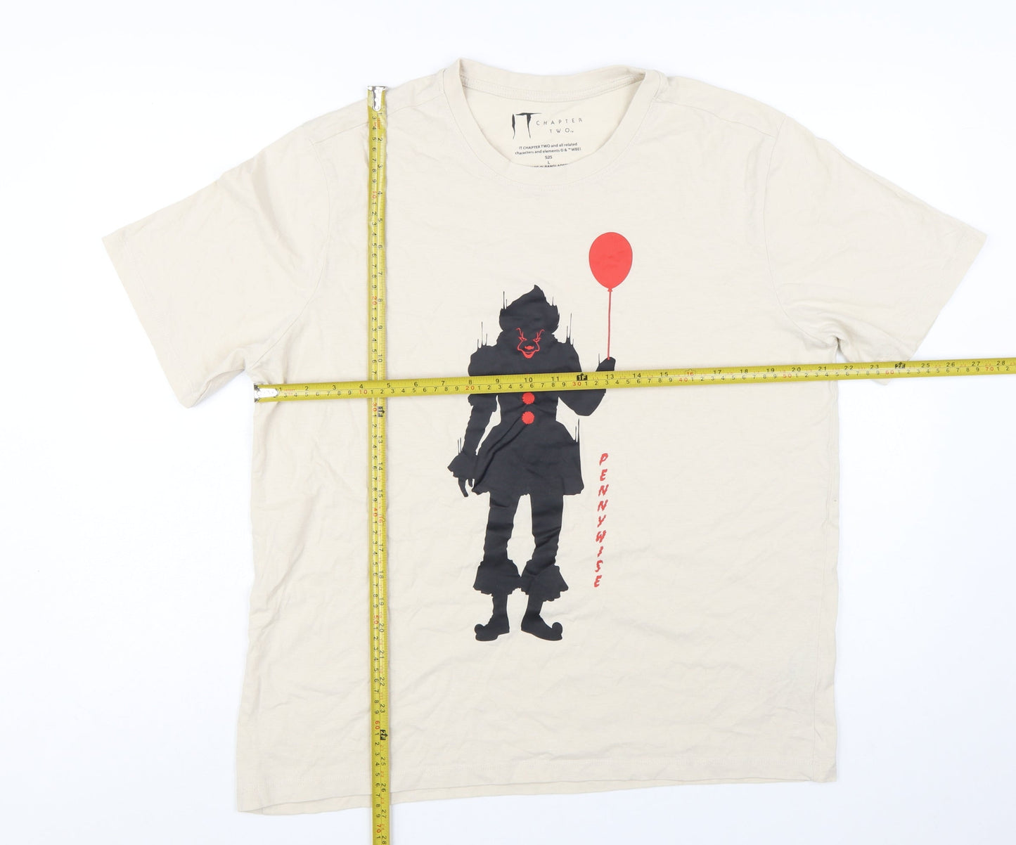 Primark Men’s Beige IT Pennywise Graphic T-Shirt Size L
