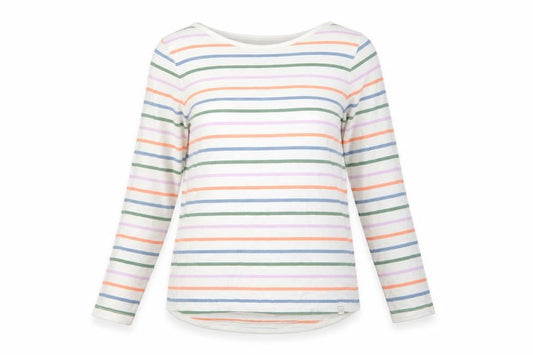 FatFace Womens Multicoloured Striped Cotton Long Sleeve T-Shirt Size 10