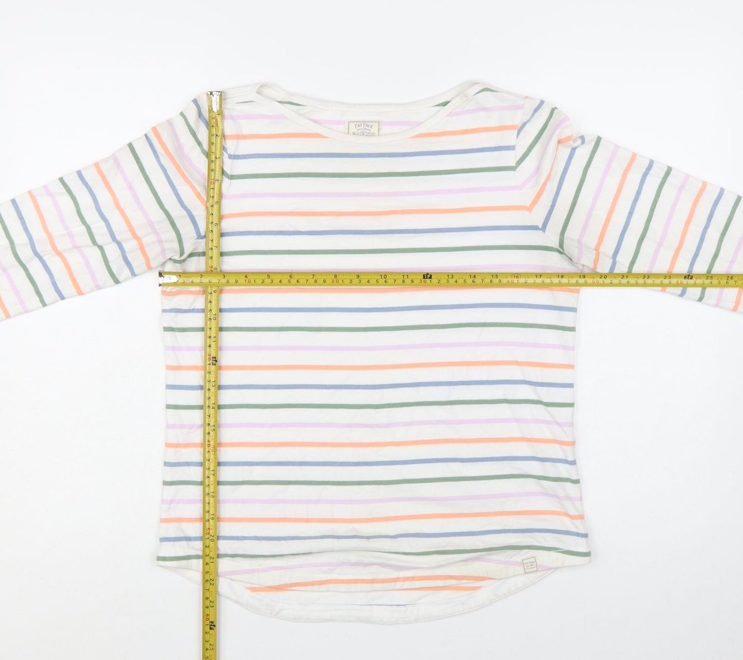 Fat Face Womens Multicoloured Striped Cotton Long Sleeve T-Shirt Size 10