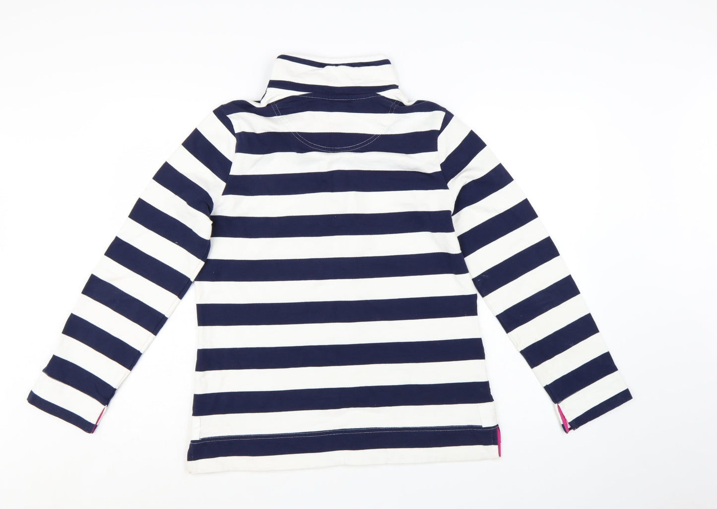 Joules Women’s Blue White Striped Roll Neck Long Sleeve Top UK 12