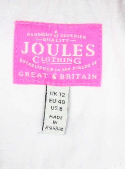 Joules Women’s Blue White Striped Roll Neck Long Sleeve Top UK 12