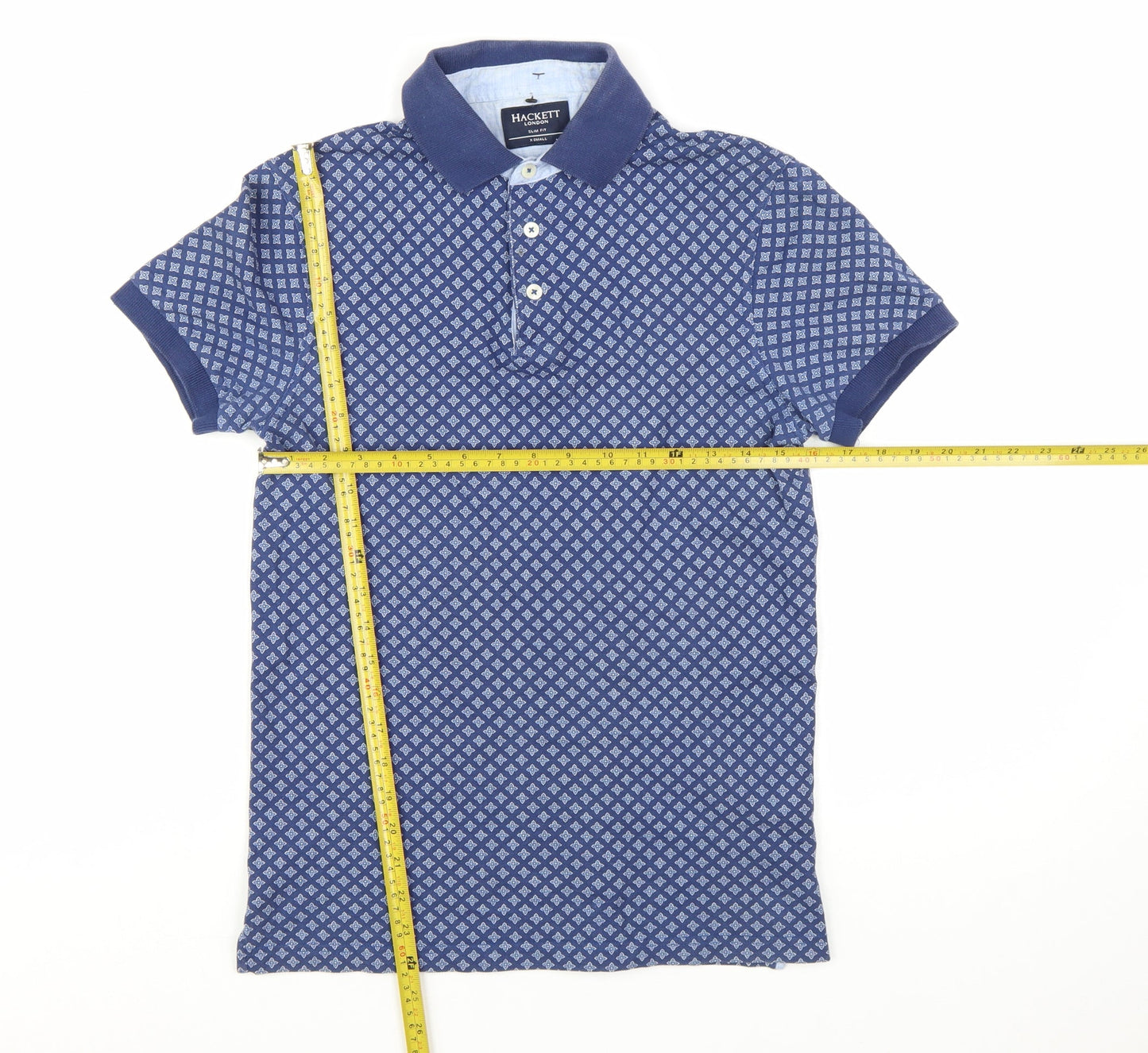 Hackett London Men's Blue XS Slim Fit Cotton Polo Shirt
