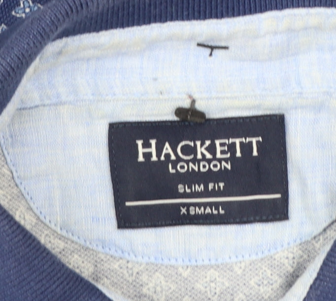 Hackett London Men's Blue XS Slim Fit Cotton Polo Shirt