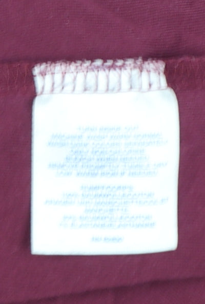 Lands' End Women's Red Roll Neck Long Sleeve Tall Cotton Top Size M