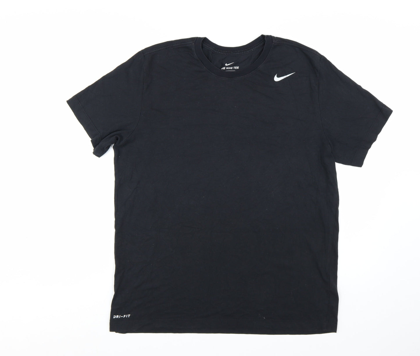 Nike Men's Black Dri-FIT Crew Neck Short Sleeve T-Shirt L Regular Fit
