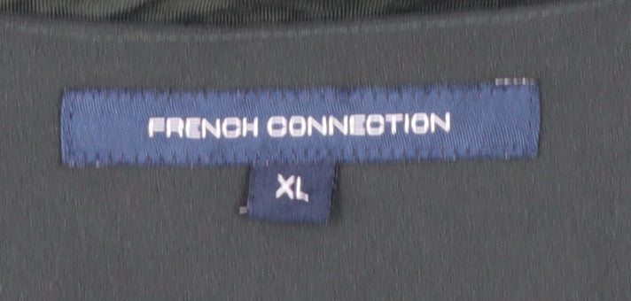 French Connection Women's Black V-Neck Sleeveless Blouse XL