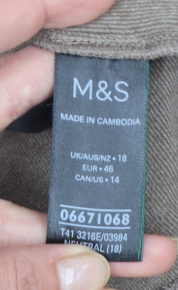 Marks and Spencer Womens Beige V-Neck Pullover Jumper Size 18