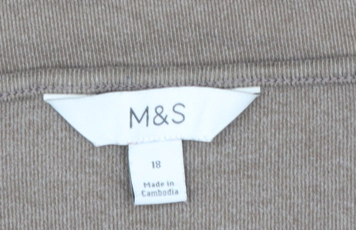 Marks and Spencer Womens Beige V-Neck Pullover Jumper Size 18