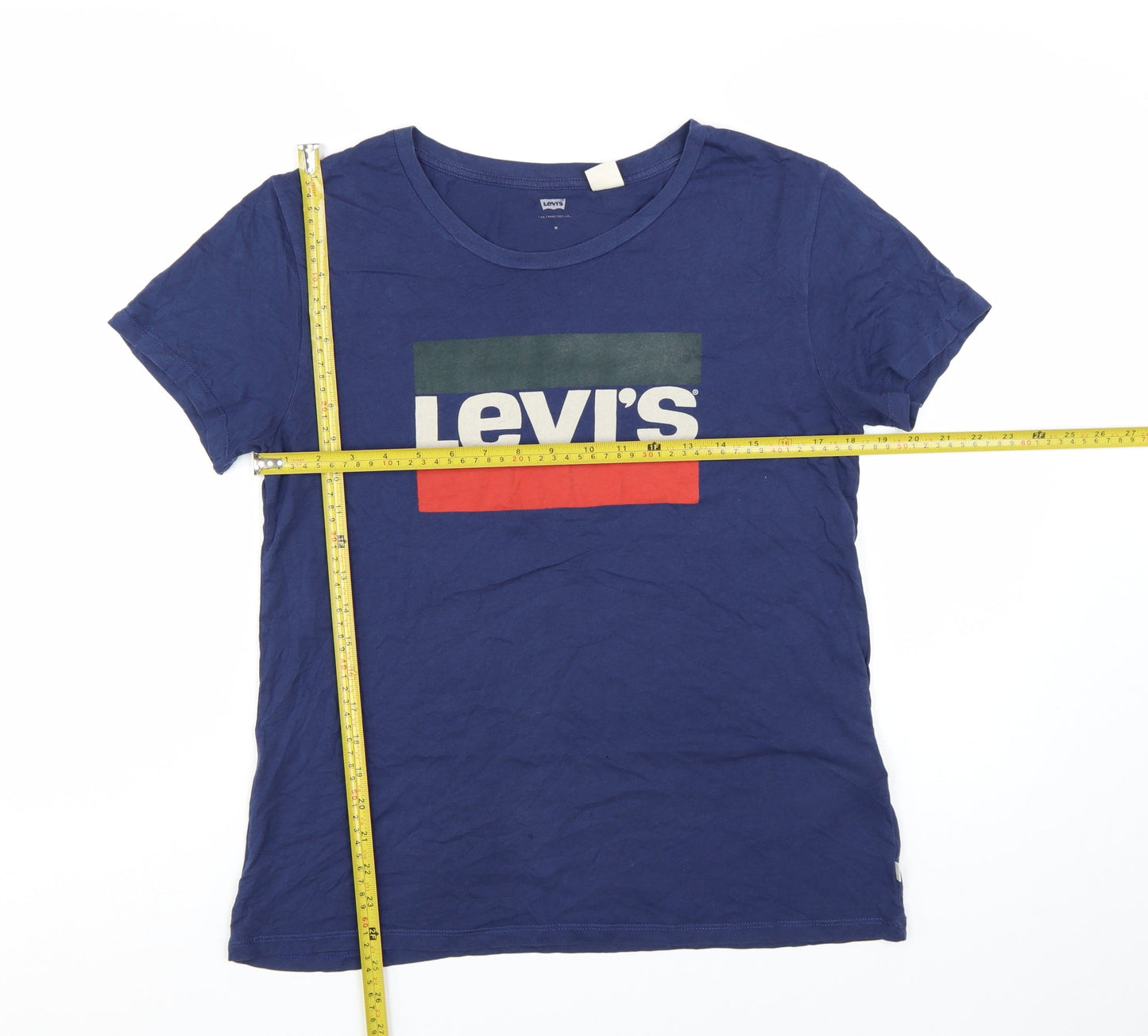 Levi's Women's Blue Crew Neck Cotton T-Shirt Size M