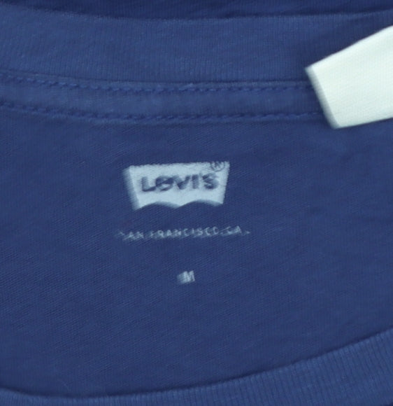 Levi's Women's Blue Crew Neck Cotton T-Shirt Size M