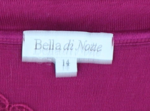 Bella di Notte Women’s Pink Merino Wool Silk Blend Long Sleeve Pullover Jumper Size 14