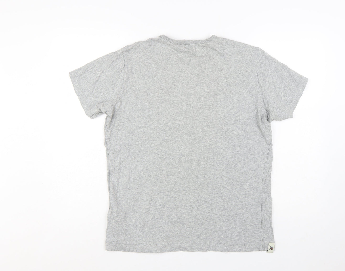 Diesel Men's Grey Crew Neck Cotton T-Shirt Size L Classic Fit