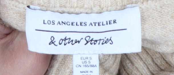 & Other Stories Women’s Beige Wool Cashmere Roll Neck Jumper Size 8