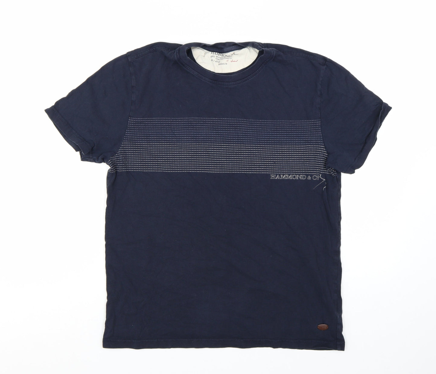 Hammond & Co Men's Navy Blue Cotton Crew Neck T-Shirt Medium