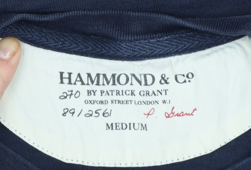 Hammond & Co Men's Navy Blue Cotton Crew Neck T-Shirt Medium
