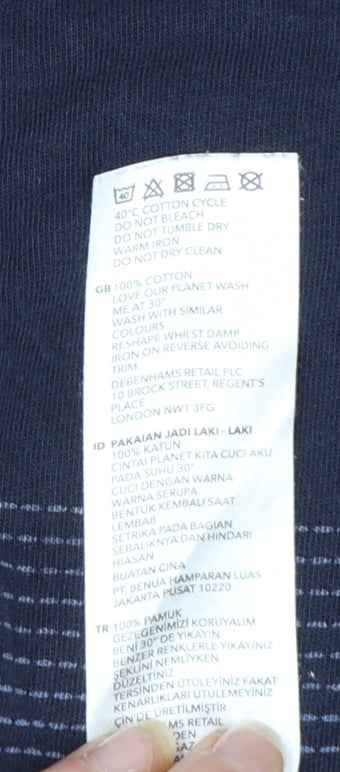 Hammond & Co Men's Navy Blue Cotton Crew Neck T-Shirt Medium