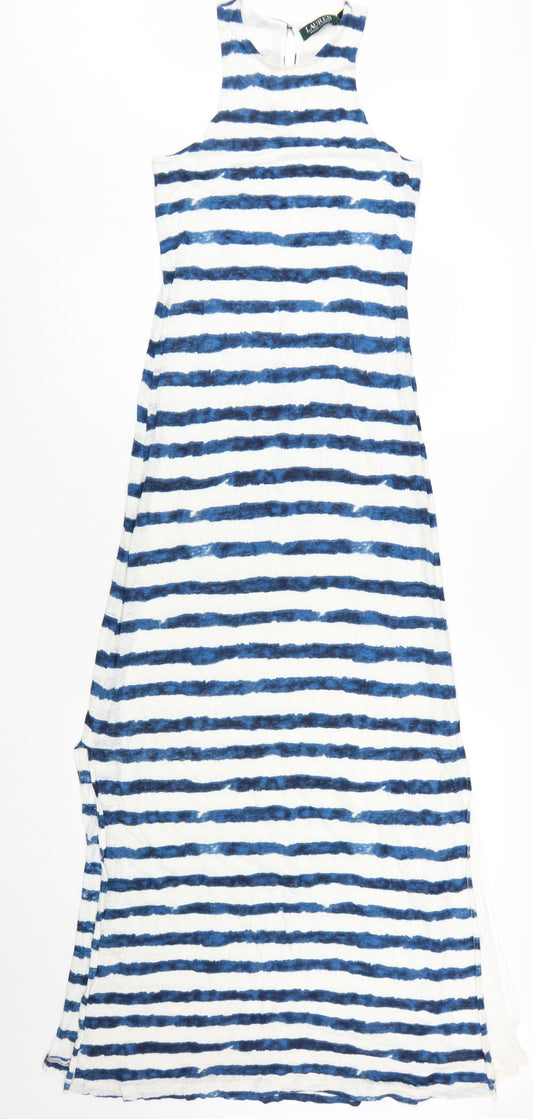 Ralph Lauren Women’s Blue Striped Sleeveless Long Tank Dress Size S
