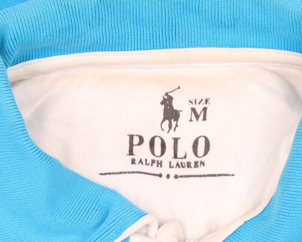 Ralph Lauren Men's Blue Long Sleeve Cotton Polo Shirt Size M