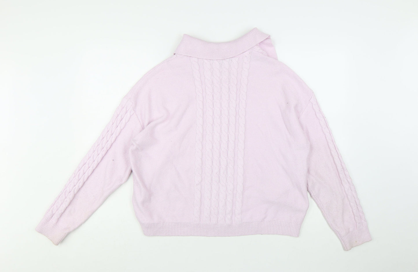 Crew Clothing Womens Pink Cable Knit Roll Neck Jumper Size 16