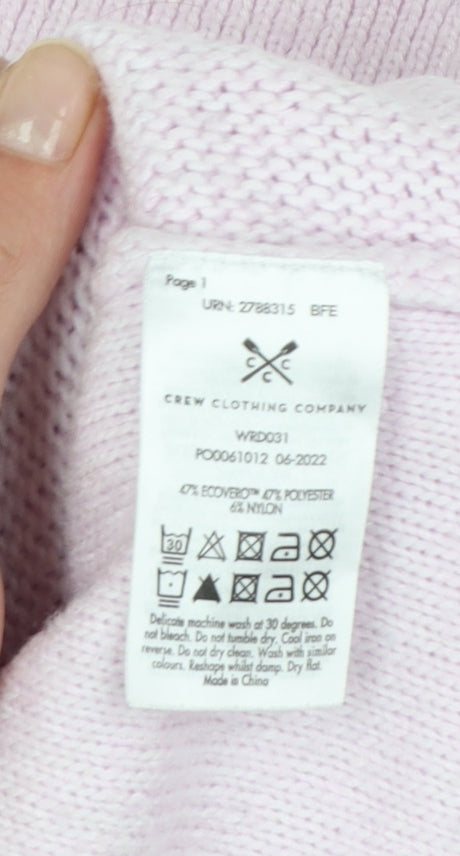 Crew Clothing Womens Pink Cable Knit Roll Neck Jumper Size 16
