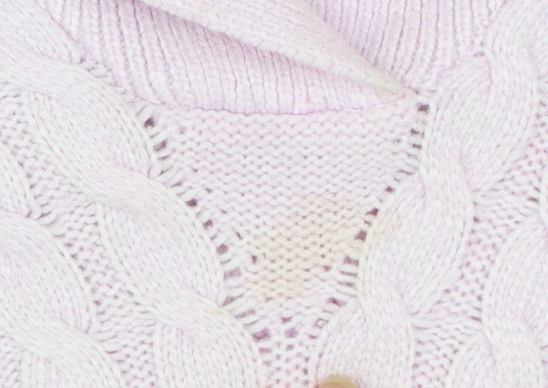 Crew Clothing Womens Pink Cable Knit Roll Neck Jumper Size 16