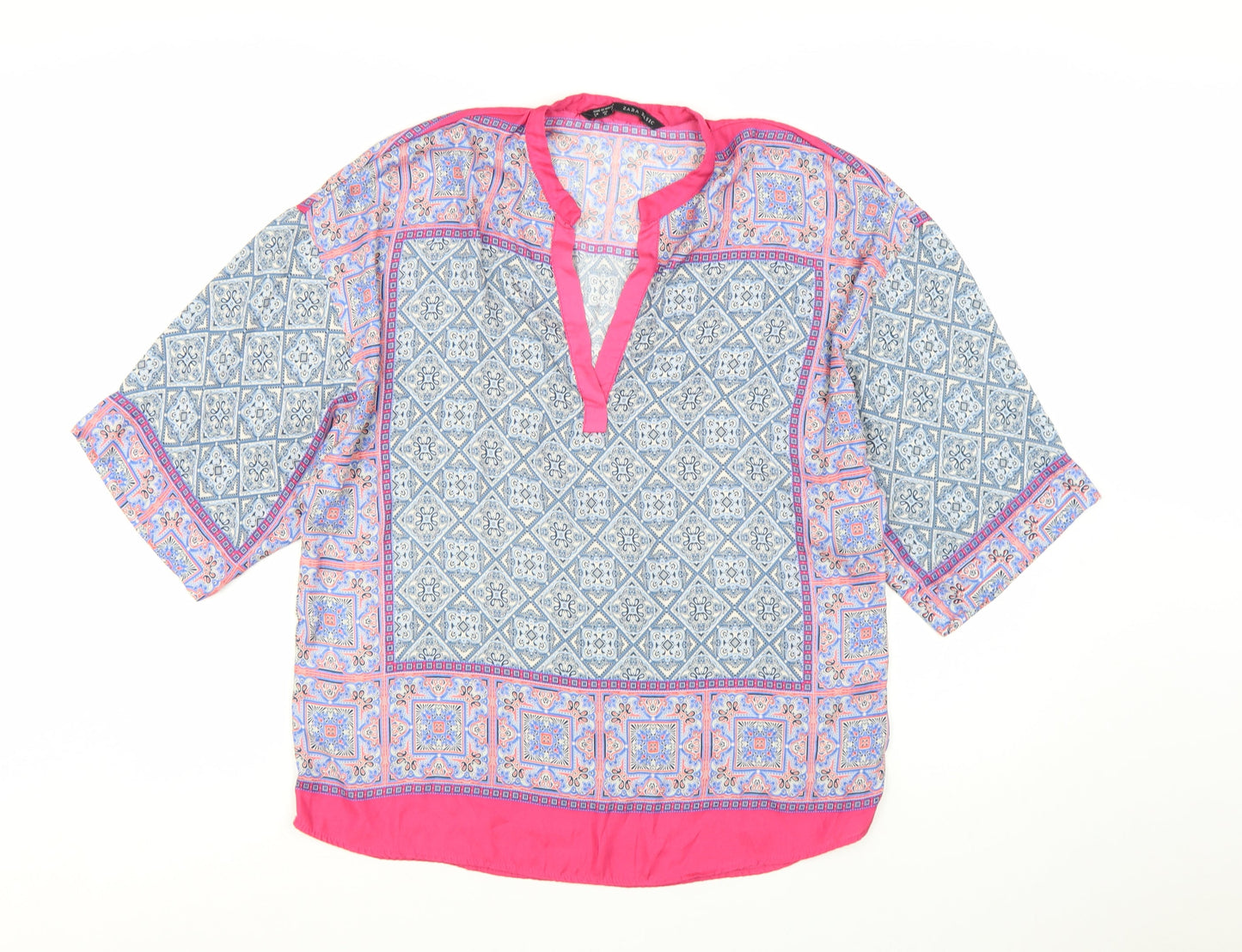 Zara Women Multicoloured Geometric Tunic Blouse Size 12