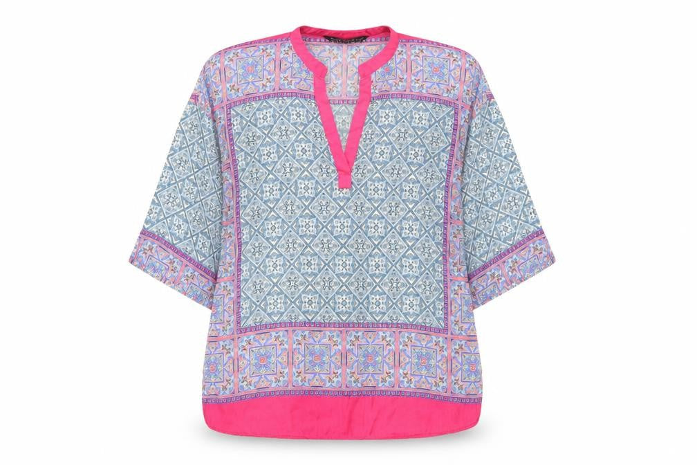 Zara Women Multicoloured Geometric Tunic Blouse Size 12