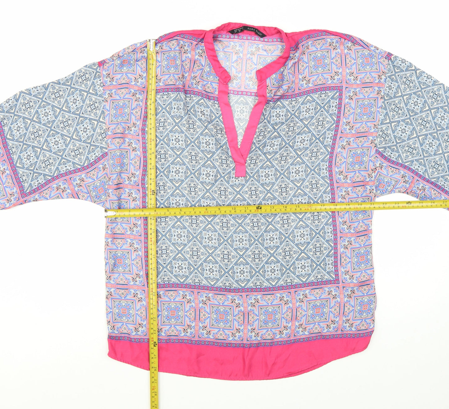 Zara Women Multicoloured Geometric Tunic Blouse Size 12